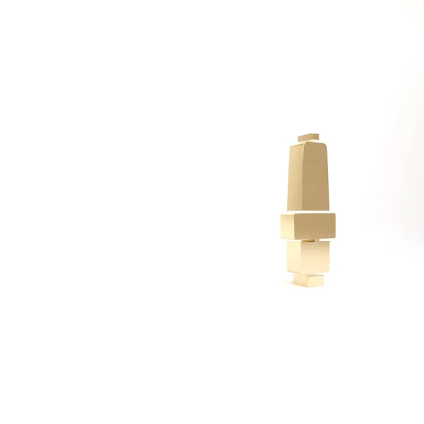 Золотий Автомобіль Іскри Піктограми Ізольовані Білому Тлі Автомобільна Електрична Свічка — стокове фото