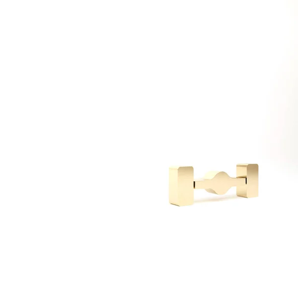 ホワイトの背景にゴールドのシャーシの車のアイコンを隔離 3Dイラスト3Dレンダリング — ストック写真
