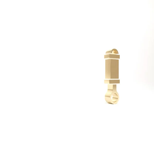 Ícone Amortecedor Ouro Isolado Fundo Branco Ilustração Render — Fotografia de Stock