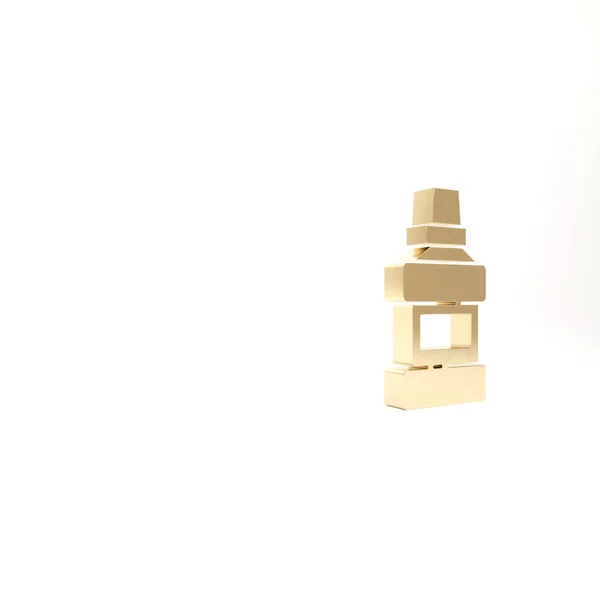 Χρυσό Mouthwash Πλαστικό Μπουκάλι Και Εικονίδιο Γυαλί Απομονώνονται Λευκό Φόντο — Φωτογραφία Αρχείου