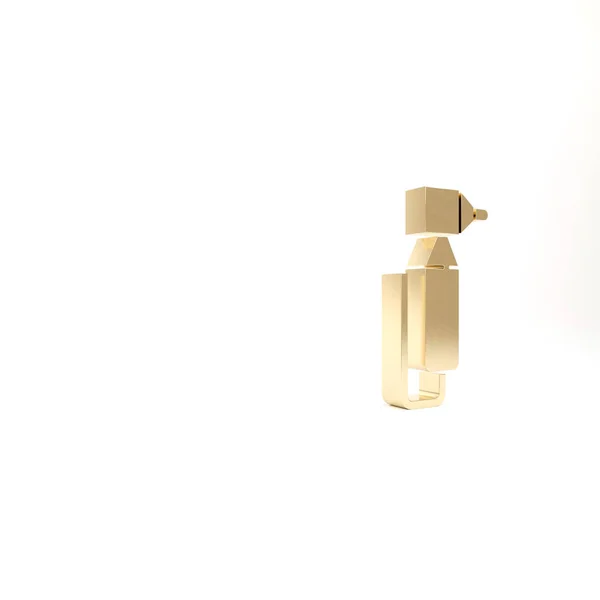 Золотий Зуб Свердла Значок Ізольовані Білому Тлі Стоматологічна Ручка Буріння — стокове фото