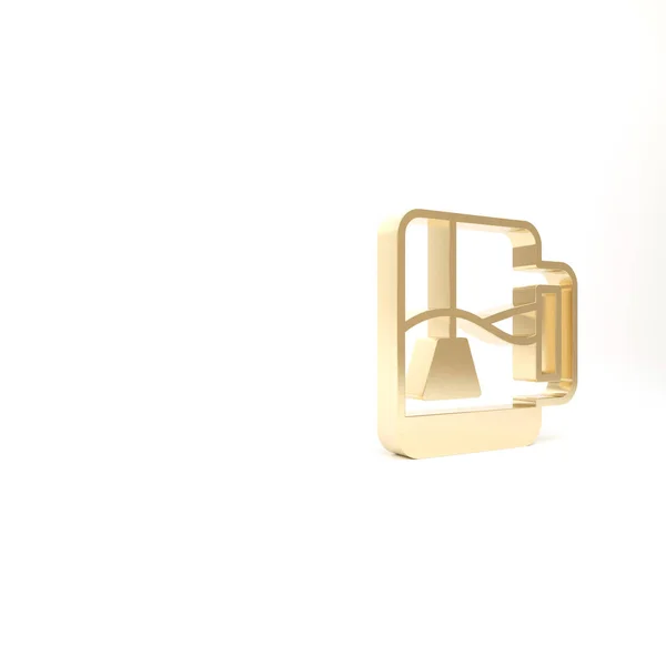 Gold Cup Con Icona Bustina Isolato Sfondo Bianco Illustrazione Rendering — Foto Stock