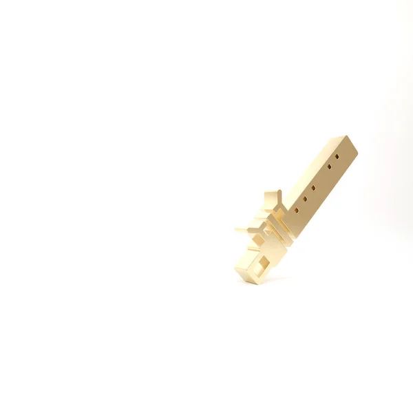 金竹フルート白い背景に隔離されたインドの楽器のアイコン 3Dイラスト3Dレンダリング — ストック写真