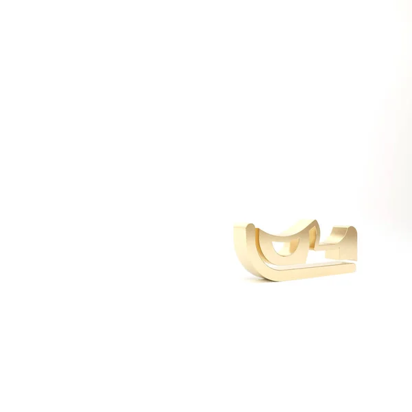 Золота Традиційна Іконка Індійського Взуття Ізольована Білому Тлі Ілюстрація Рендеринга — стокове фото