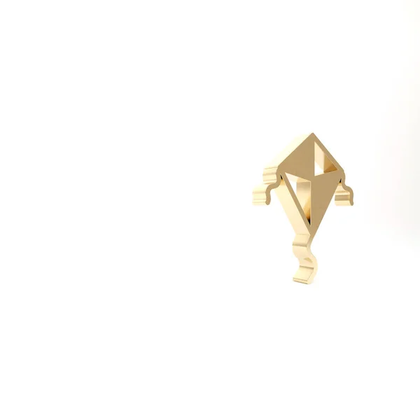 Icono Gold Kite Aislado Sobre Fondo Blanco Ilustración Render —  Fotos de Stock