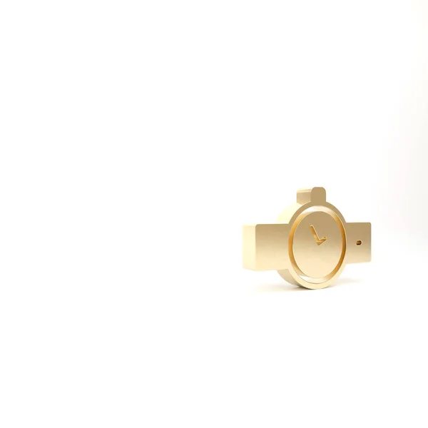 Reloj Pulsera Oro Icono Aislado Sobre Fondo Blanco Icono Del —  Fotos de Stock