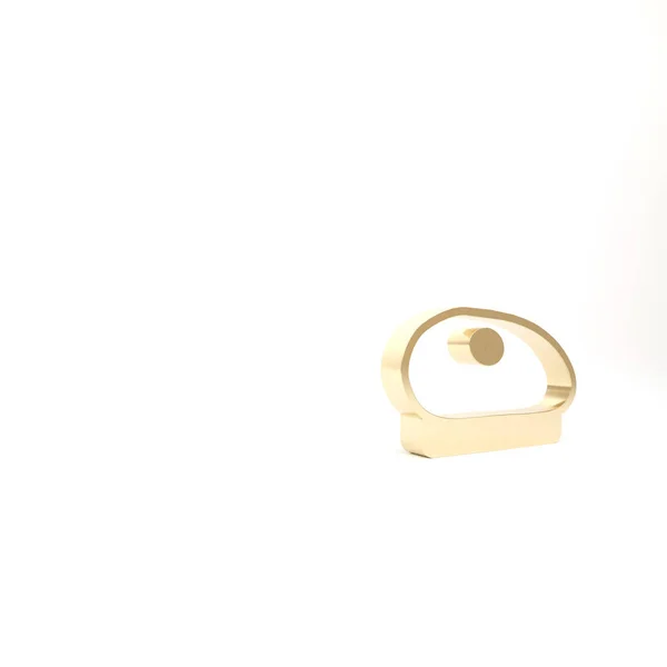 Złota Francuska Ikona Beretu Odizolowana Białym Tle Ilustracja Renderowania — Zdjęcie stockowe