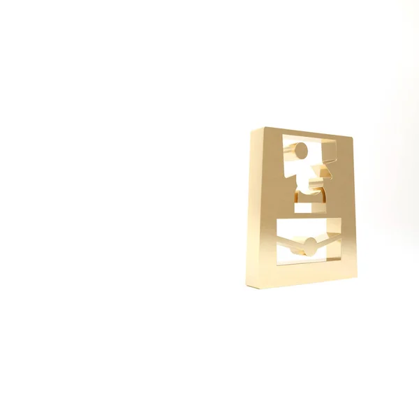 Золотая Сумка Значок Изолирован Белом Фоне Знак Женской Сумочки Символ — стоковое фото