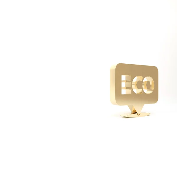 Bandeira Dourada Etiqueta Etiqueta Logotipo Para Eco Verde Ícone Comida — Fotografia de Stock