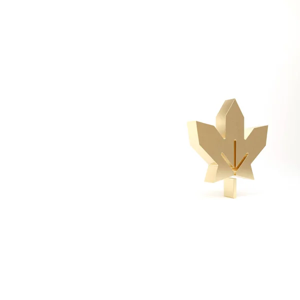 Arany Kanadai Juharfalevél Ikon Elszigetelt Fehér Alapon Kanada Szimbólum Juharfalevél — Stock Fotó