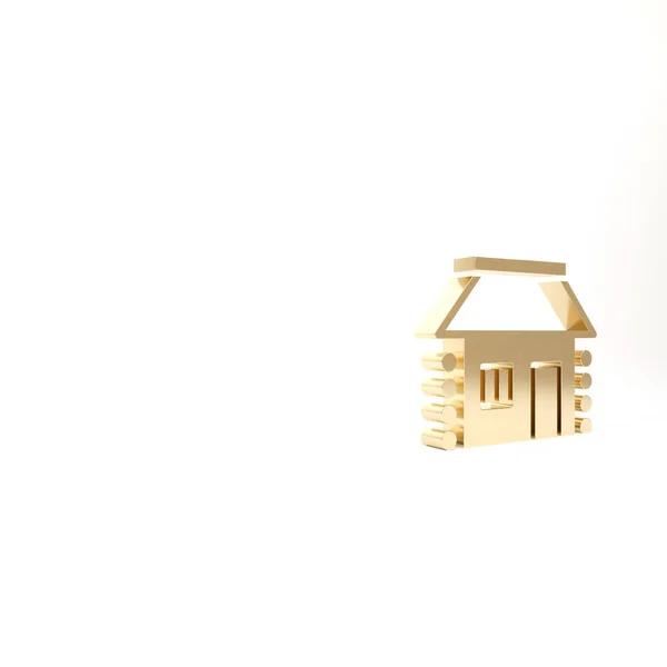 Ікона Старого Будинку Україні Ізольована Білому Тлі Традиційний Сільський Будинок — стокове фото