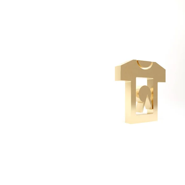 Gold Shirt Icon Isolated White Background Illustration Render — Stock Photo, Image