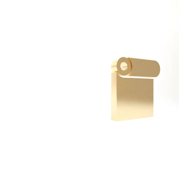 Rotolo Oro Icona Carta Isolato Sfondo Bianco Illustrazione Rendering — Foto Stock