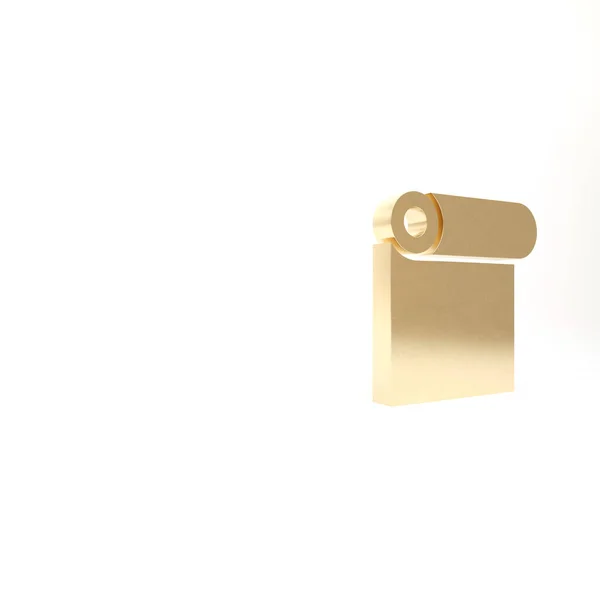 Rolo Ouro Ícone Papel Isolado Fundo Branco Ilustração Render — Fotografia de Stock