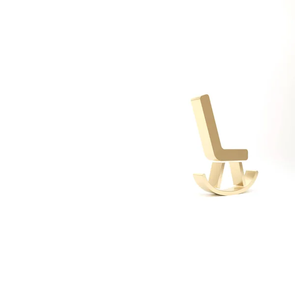 Poltrona Icona Oro Isolato Sfondo Bianco Illustrazione Rendering — Foto Stock