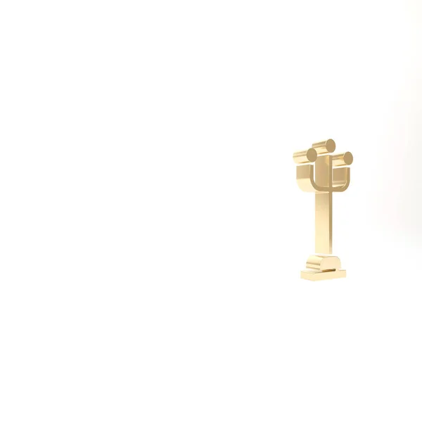 Gold Coat Stand Ícone Isolado Fundo Branco Ilustração Render — Fotografia de Stock