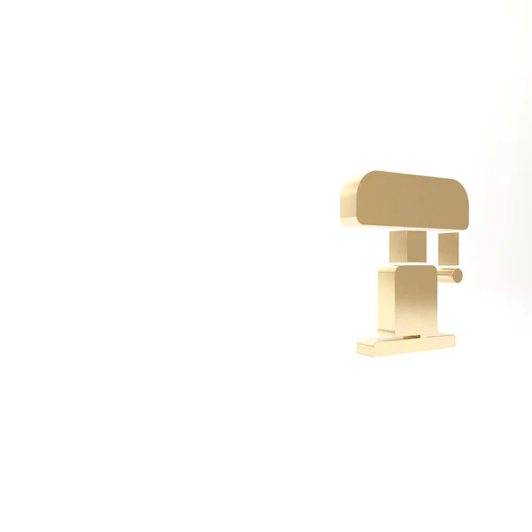 Золотой Значок Настольной Лампы Изолирован Белом Фоне Рендеринг — стоковое фото