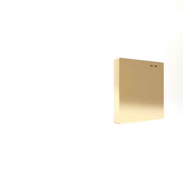 金オシロスコープ測定信号波アイコンは白い背景に隔離されています 3Dイラスト3Dレンダリング — ストック写真