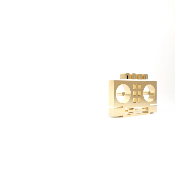 Gold Remoto Para Reproducir Mezclar Ícono Música Aislado Sobre Fondo — Foto de Stock