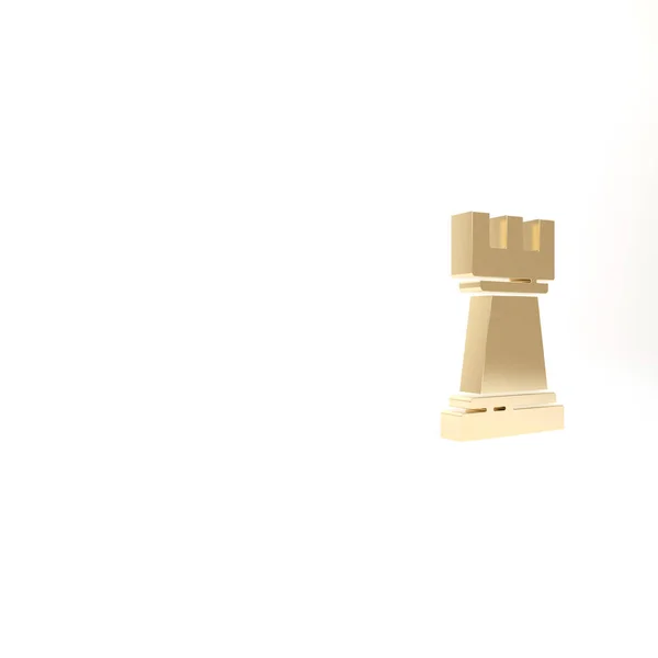 Gold Chess Icon Isolated White Background Business Strategy Game Management — Stock Photo, Image