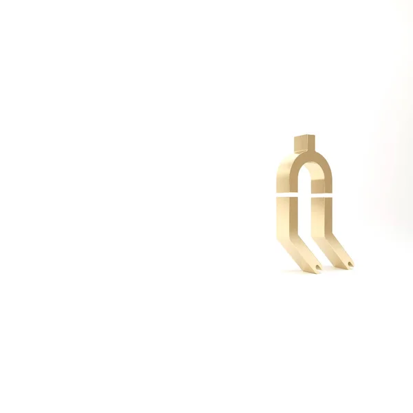 Gold Fahrradgabel Symbol Isoliert Auf Weißem Hintergrund Sport Transport Ersatzteil — Stockfoto