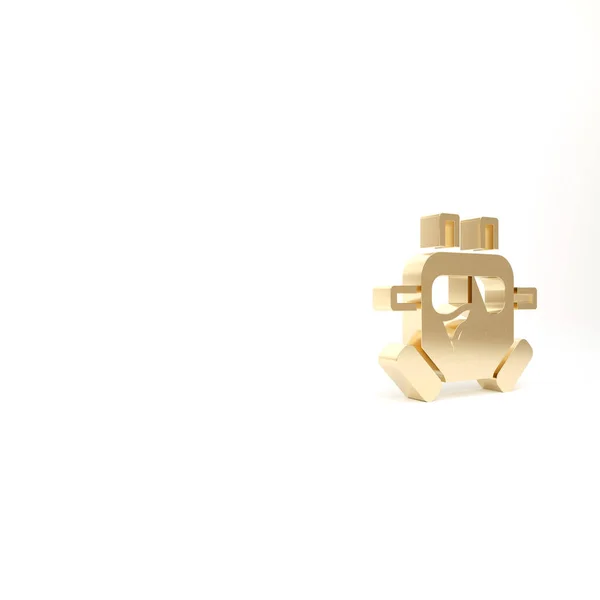 Gold Gas Mask Icon Isolated White Background Respirator Sign Illustration — Stock Photo, Image