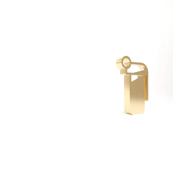 Gold Handgranate Symbol Isoliert Auf Weißem Hintergrund Bombenexplosion Illustration Renderer — Stockfoto