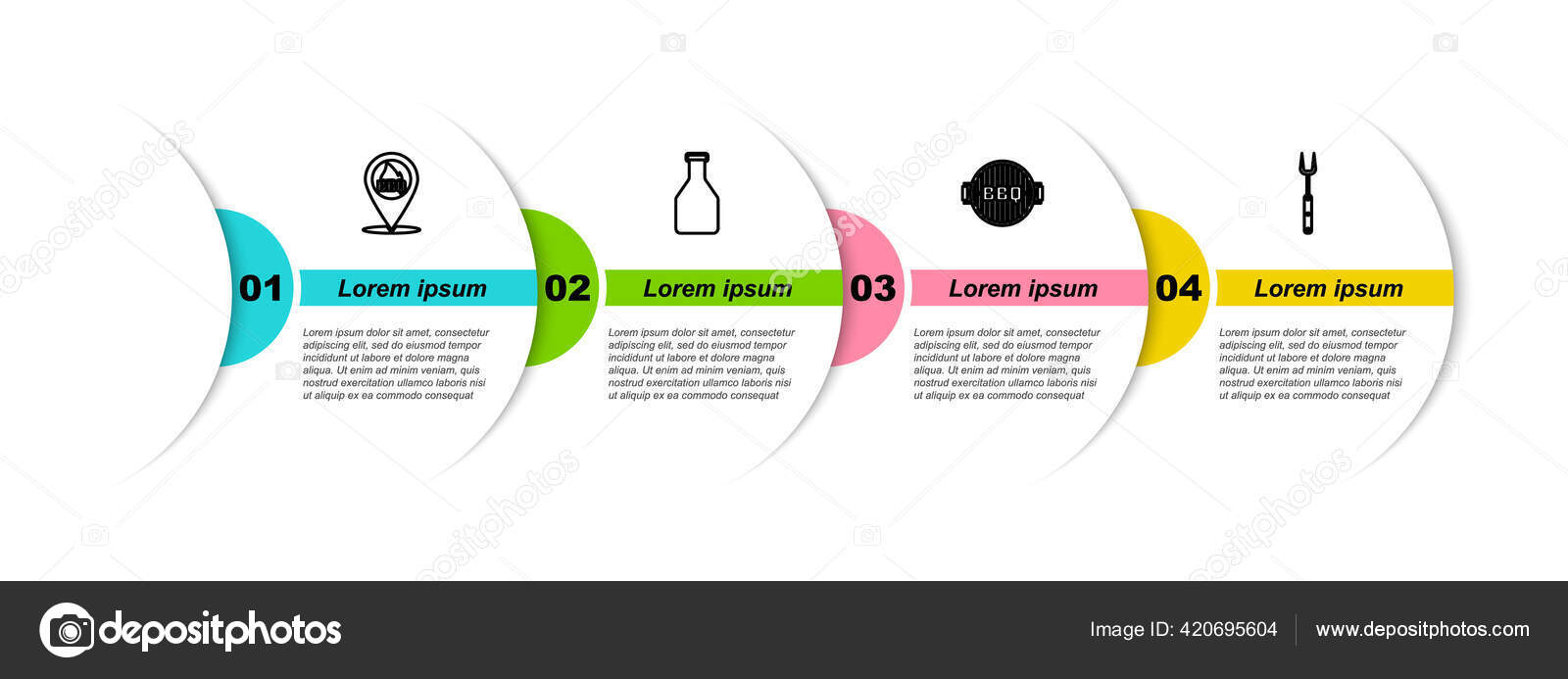 Download Set Line Location Barbecue Ketchup Bottle Barbecue Grill Fork Business Vector Image By C Vectorvalera Gmail Com Vector Stock 420695604