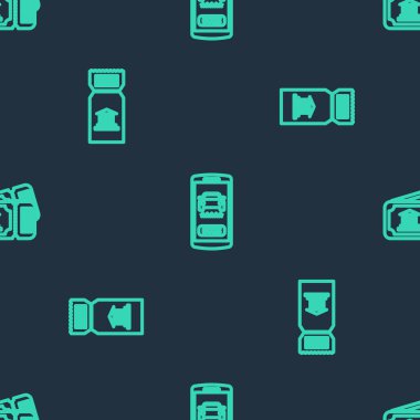 Çevrimiçi araç paylaşımı, müze bileti ve kusursuz bir şablon. Vektör.