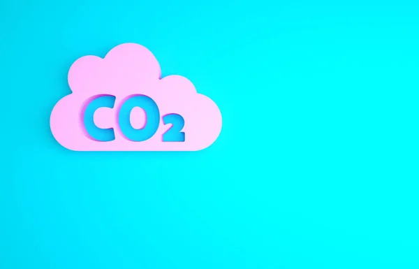 Roze Co2 Uitstoot Wolkenpictogram Geïsoleerd Blauwe Achtergrond Richtlijn Luchtverontreiniging Milieubeleid — Stockfoto