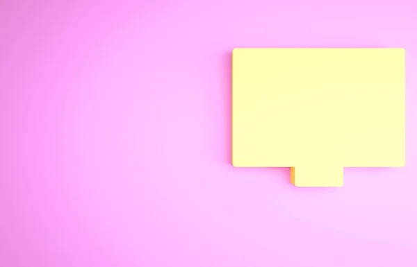 Yellow Picture Art Icoon Geïsoleerd Roze Achtergrond Minimalisme Concept Illustratie — Stockfoto