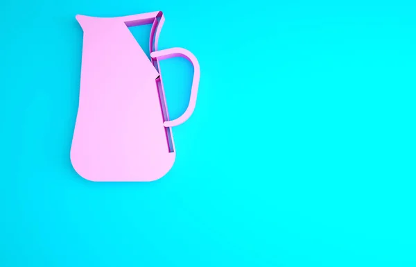 ピンクのサングリアのアイコンは青の背景に孤立している スペインの伝統的な飲み物 最小限の概念 3Dイラスト3Dレンダリング — ストック写真