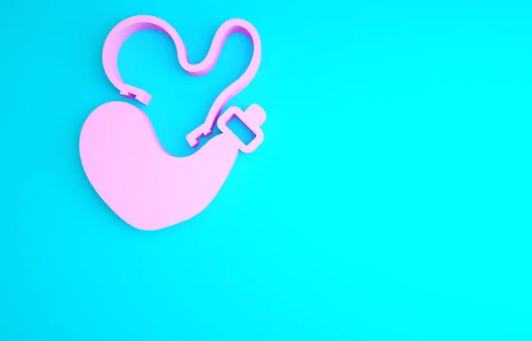 Рожева Іспанська Винна Ікона Ізольована Синьому Тлі Концепція Мінімалізму Рендеринг — стокове фото