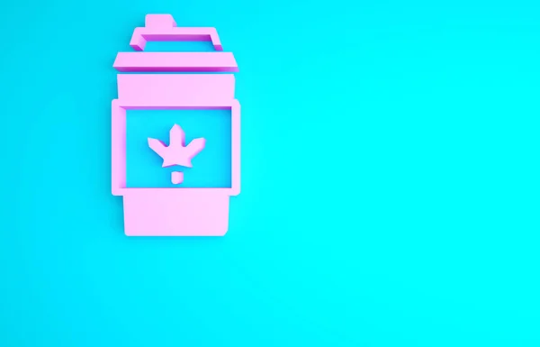 Pink Coffee Cup Icoon Geïsoleerd Blauwe Achtergrond Minimalisme Concept Illustratie — Stockfoto
