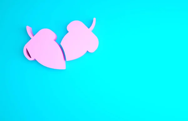 Ροζ Acorn Εικονίδιο Απομονώνονται Μπλε Φόντο Μινιμαλιστική Έννοια Απεικόνιση Καθιστούν — Φωτογραφία Αρχείου