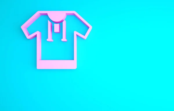Pink Embroidered Shirt Icon Isolated Blue Background National Ukrainian Clothing — Stock Photo, Image