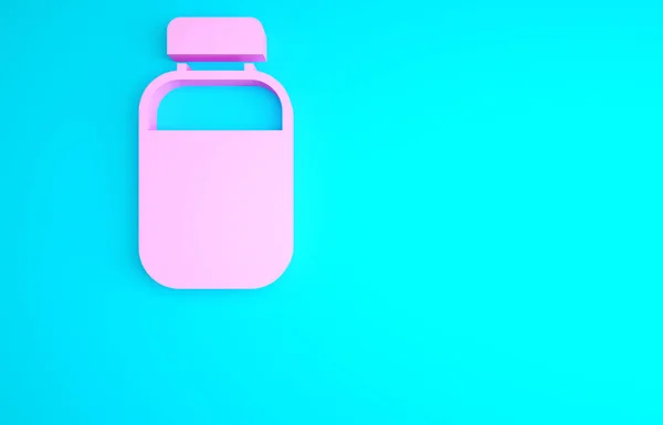 Pink Printer Ink Bottle Icon Isolated Blue Background Minimalism Concept — Stock Photo, Image