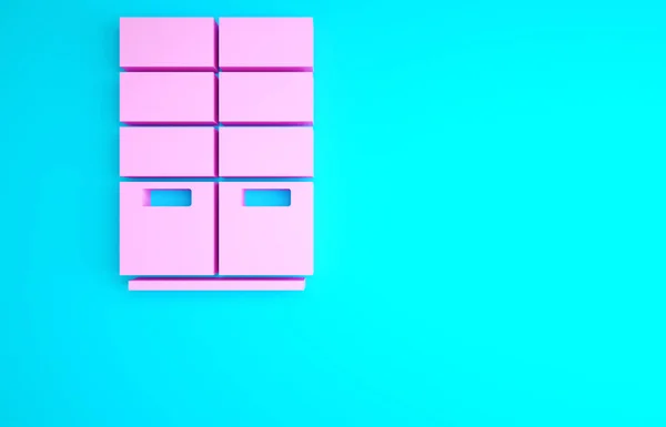 Рожева Піктограма Шафи Ізольована Синьому Фоні Концепція Мінімалізму Ілюстрація Рендеринга — стокове фото