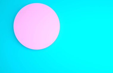 Pembe Ban simgesi mavi arkaplanda izole edildi. Sembolü durdur Minimalizm kavramı. 3d illüstrasyon 3B canlandırma.