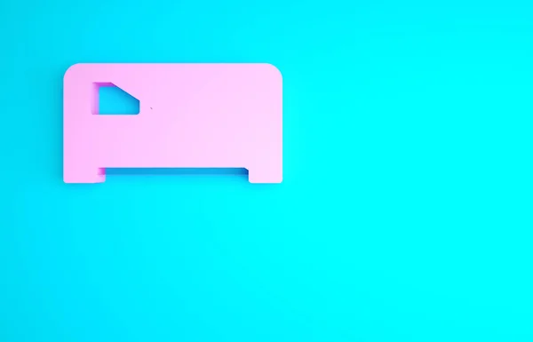 Pink Music Synthesizer Symbol Isoliert Auf Blauem Hintergrund Elektronisches Klavier — Stockfoto