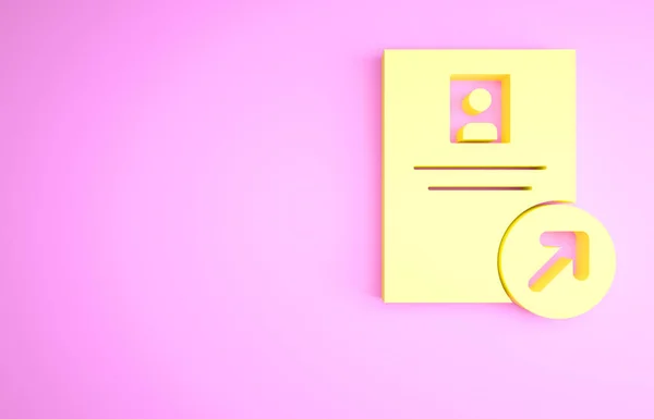 Ікона Жовтого Йова Ізольована Рожевому Тлі Успіх Досягнення Мотивація Бізнесу — стокове фото