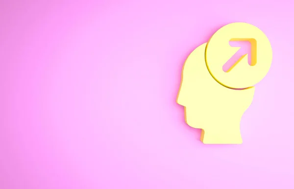 Ікона Жовта Голова Ізольована Рожевому Тлі Призначення Бізнесу Або Знак — стокове фото