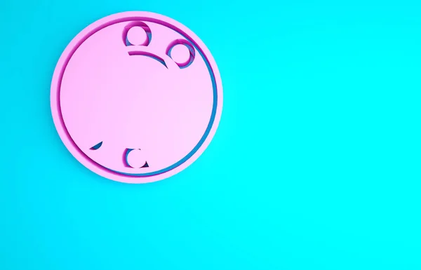 Pinkfarbenes Fahrradkugellager Symbol Isoliert Auf Blauem Hintergrund Minimalismus Konzept Illustration — Stockfoto