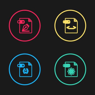 JS dosya belgesi, MAX, XML ve AI simgesini ayarla. Vektör.