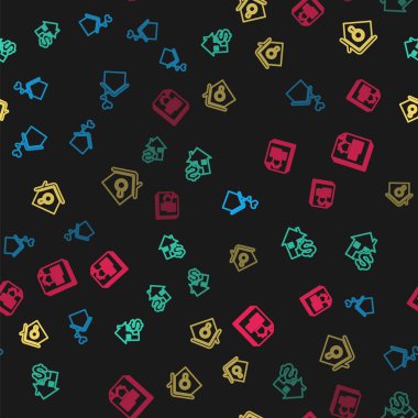 Kalp şekli, dolar, arama evi ve kusursuz bir şekilde kontrat yapın. Vektör.