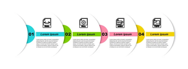 Establezca Documento Archivo Xml Línea Dll M3U Tiff Plantilla Infografía — Archivo Imágenes Vectoriales