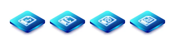 Установите Isometric Line Mp3 File Document Xml Gif Wav Icon — стоковый вектор