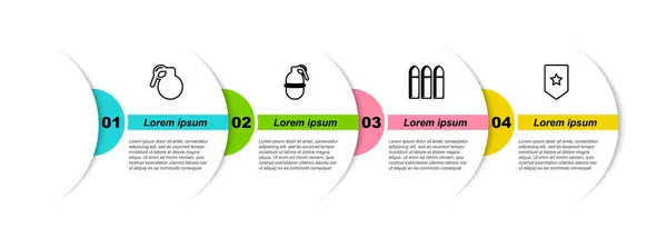 Ручная Граната Пуля Шеврон Бизнес Инфографический Шаблон Вектор — стоковый вектор
