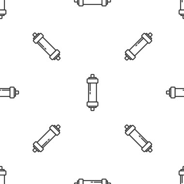 Gri çizgi amortisör ikonu beyaz arka planda izole edilmiş pürüzsüz desen. Vektör.