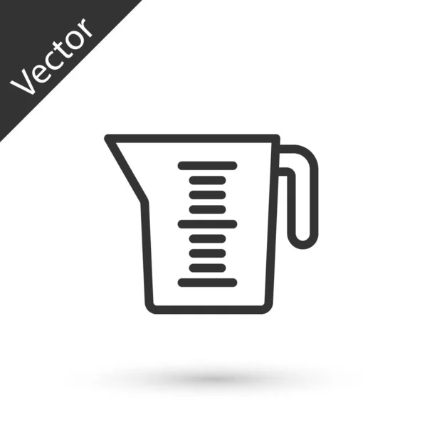 Línea Gris Taza Medición Para Medir Alimentos Secos Líquidos Icono — Vector de stock